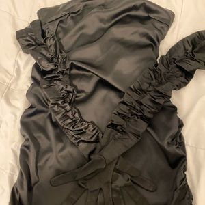 Meshki satin dress with gloves